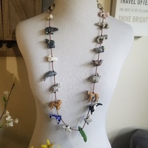 Noah's Ark Ceramic Animal Bile Peru Necklace